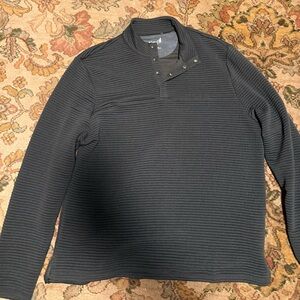 johnnie-O Charcoal Ribbed Pullover